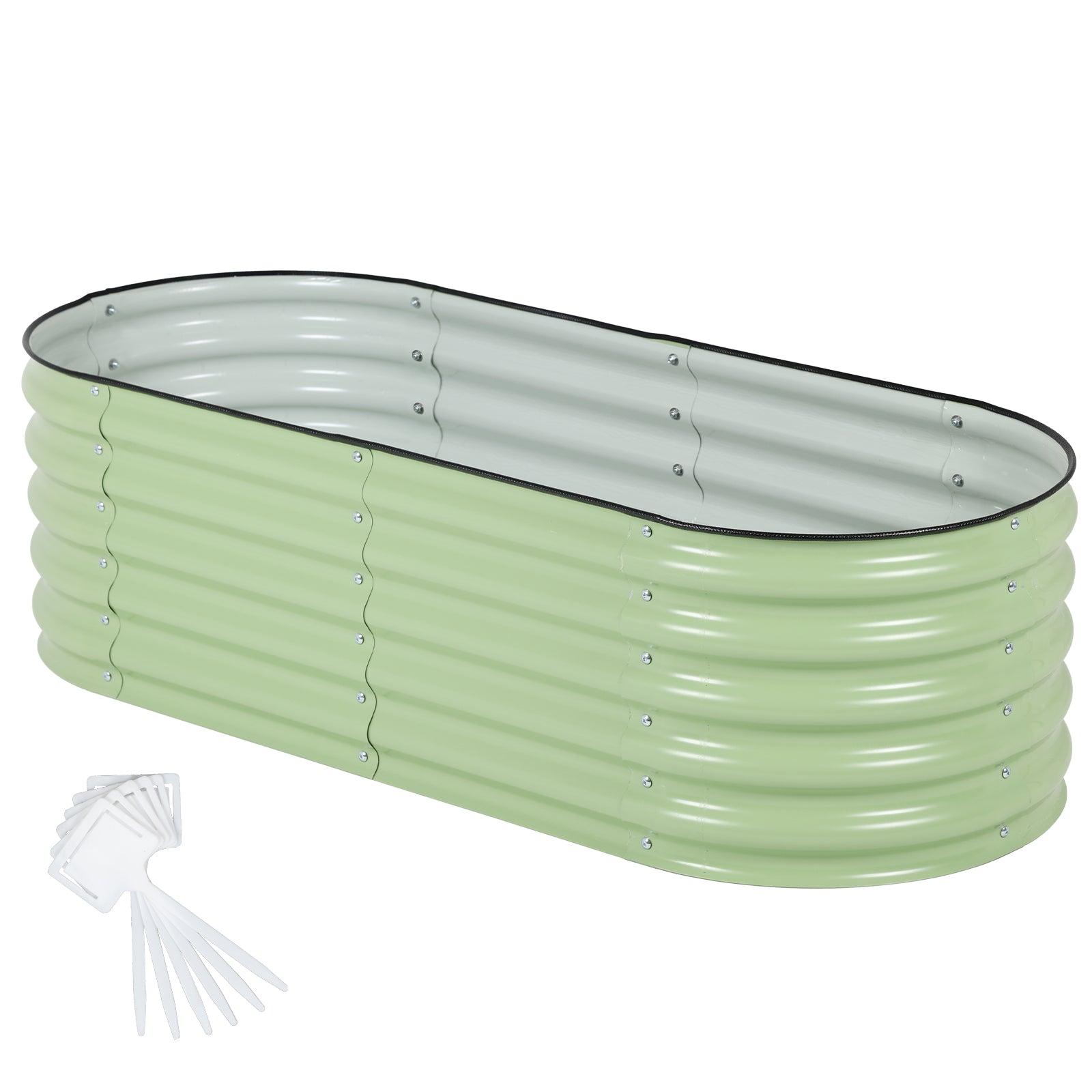 4-In-1 Oval Modular Aluzinc Raised Garden Bed (60x24x17 inch) - Aoodor